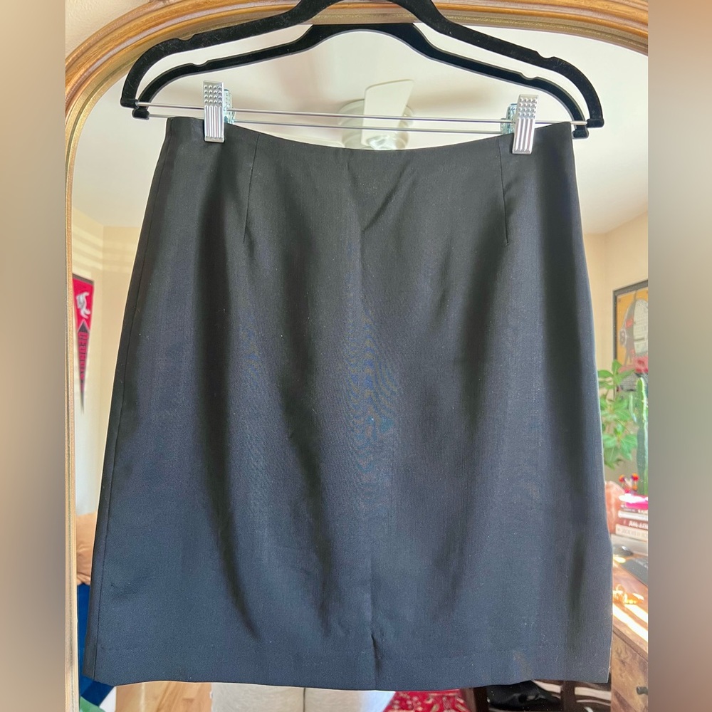 J. Crew Black Pencil Skirt with Slit Size 6
